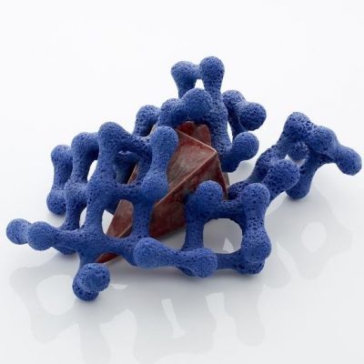 Blood Crystal in Midnight Element glazed ceramic sculpture by Tessa Eastman