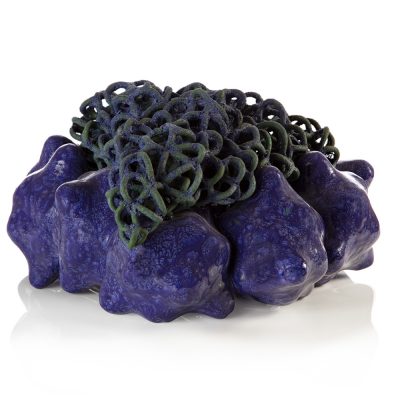 Erupting Purple Midnight Cloud Cluster glazed ceramic sculpture by Tessa Eastman