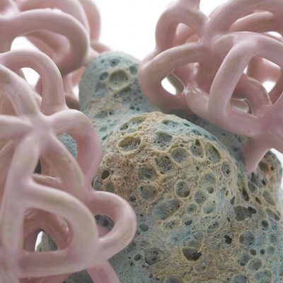 Mint Baby Cloud Bundle (detail) glazed ceramic sculpture by Tessa Eastman
