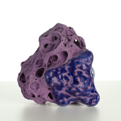 Purple Midnight Baby Cloud Bundle glazed ceramic sculpture by Tessa Eastman