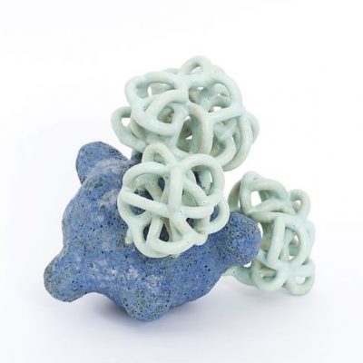 Sea Mint Baby Cloud Bundle III glazed ceramic sculpture by Tessa Eastman