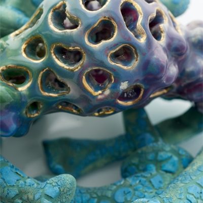 Symbiosis (detail) ceramic sculpture by Tessa Eastman
