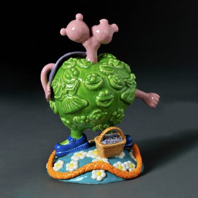 Pink Lady ceramic sculpture by Tessa Eastman - back