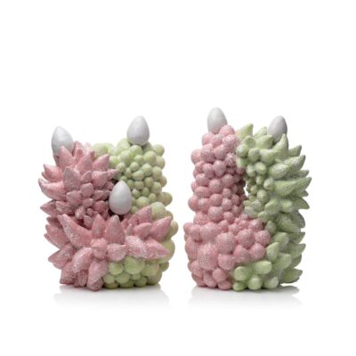 Spikey Blobby Subservient Creatures glazed ceramic sculpture by Tessa Eastman